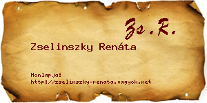 Zselinszky Renáta névjegykártya